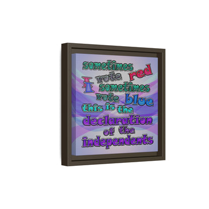 declaration of the independents - framed canvas art (light blue-pink wave)