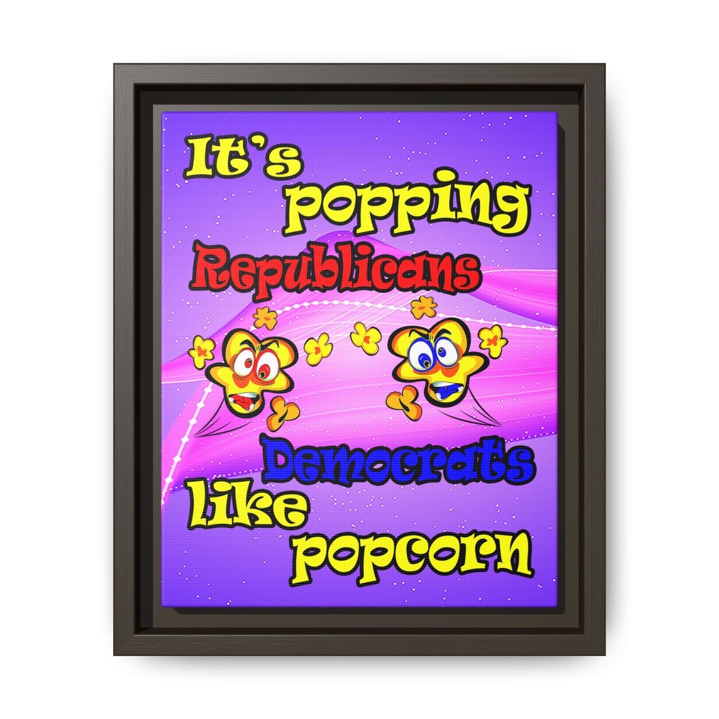 popping like popcorn - framed canvas art (purple-pink wave)