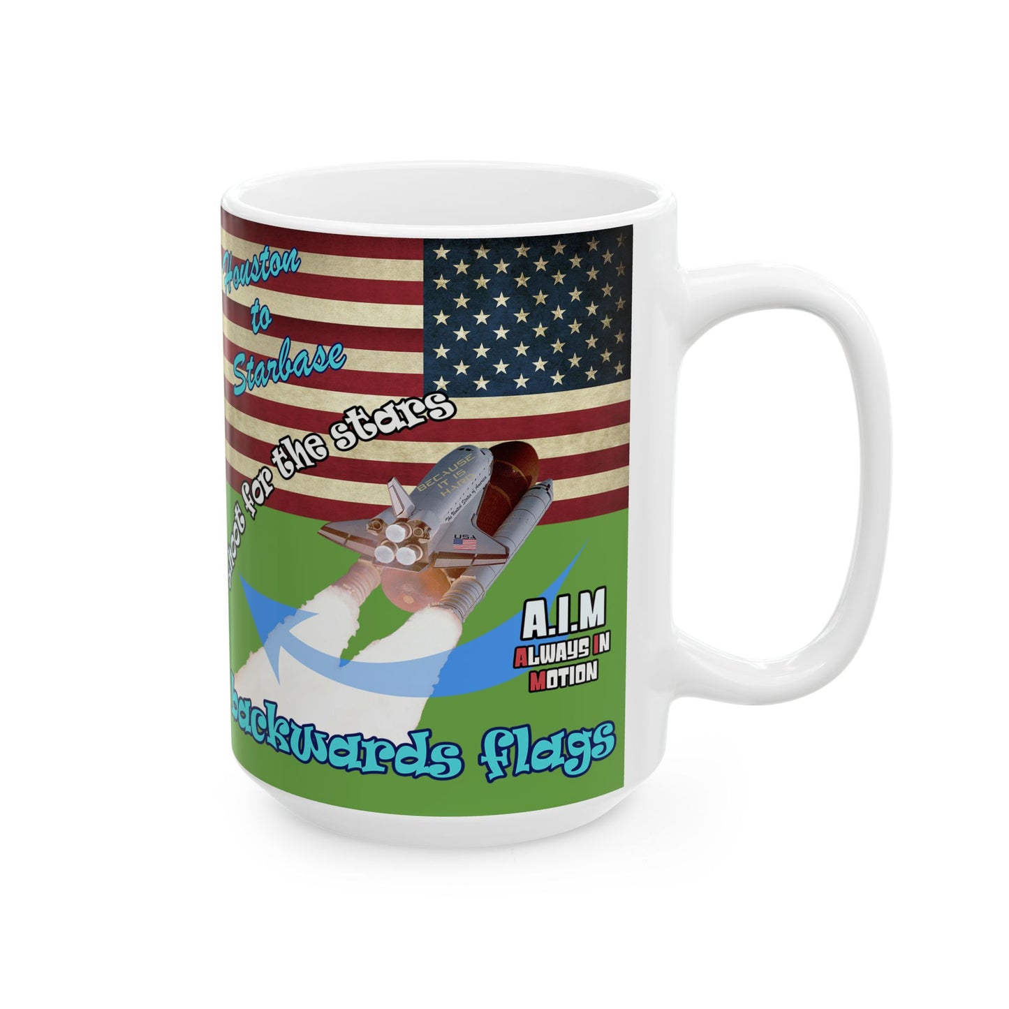 shoot for the stars - White Mug (green)