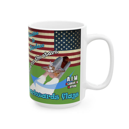 shoot for the stars - White Mug (green)
