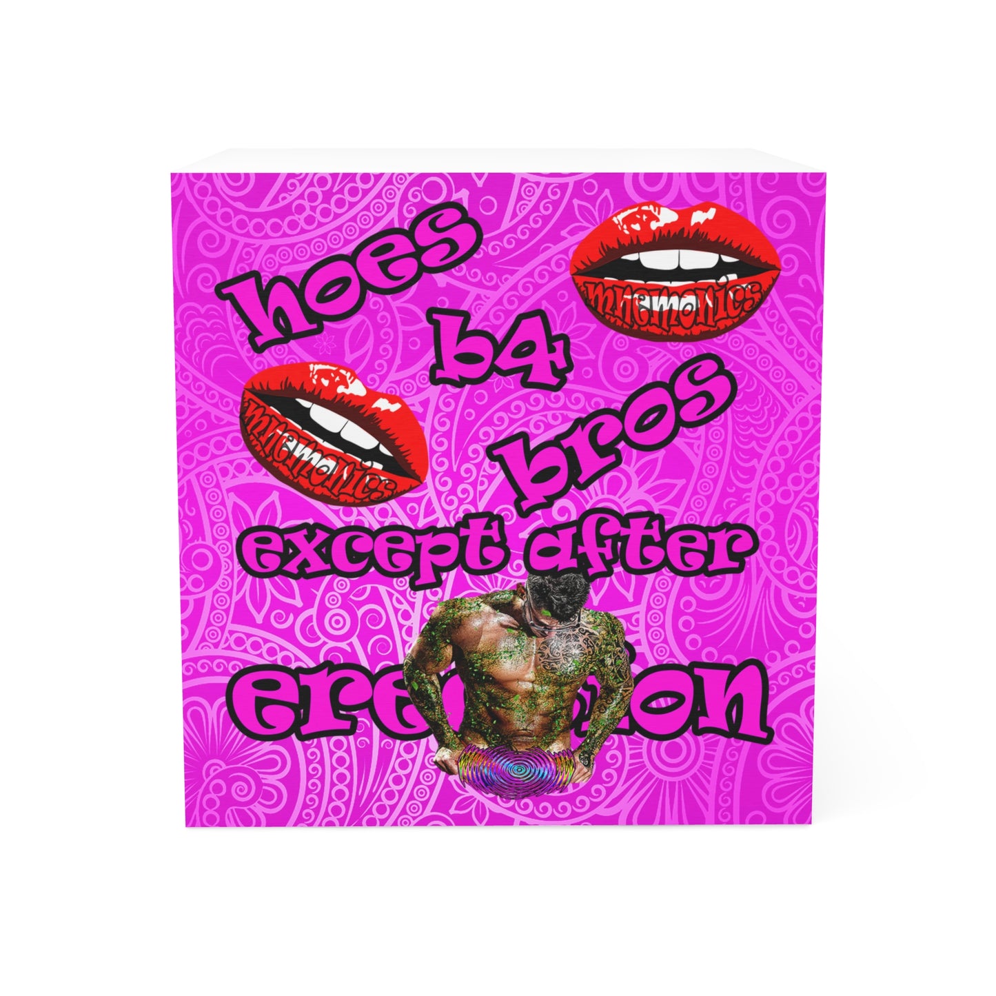 hoes b4 bros - note cube (pink swirl)