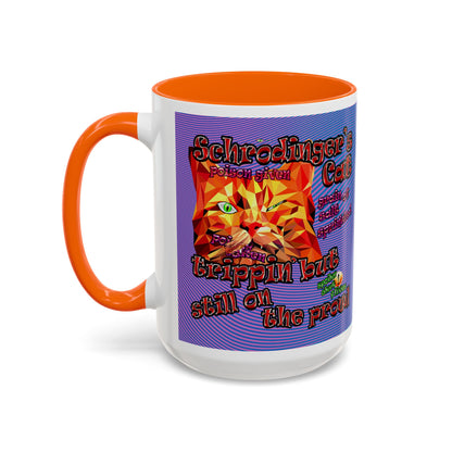 schrodinger's cat - Accent Mug (light blue-purple wave)