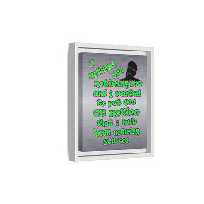 noticed you noticing - framed canvas art (brushed nickel)