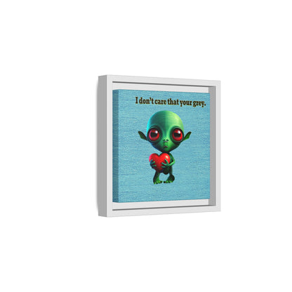 I don't care that your grey - framed canvas art (faded blue)
