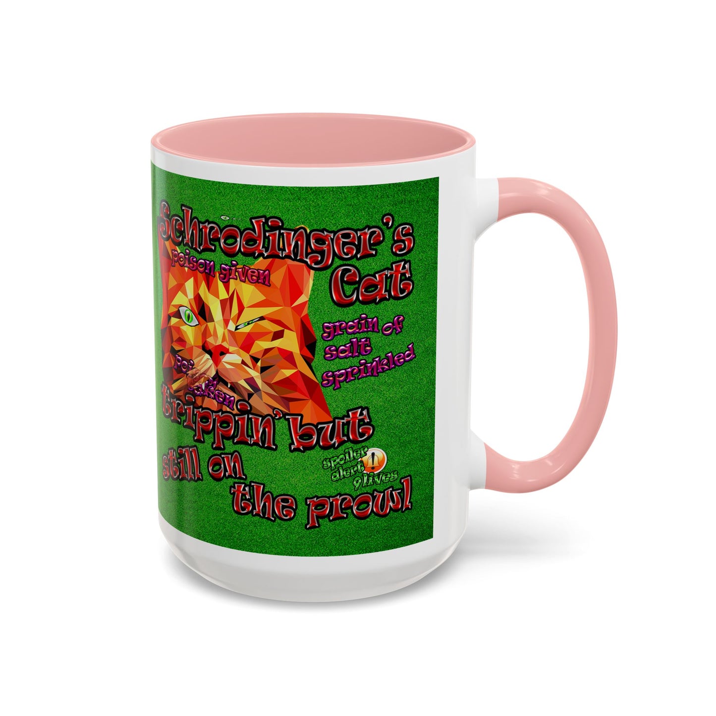 schrodinger's cat - Accent Mug (green turf)