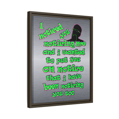 noticed you noticing - framed canvas art (brushed nickel)