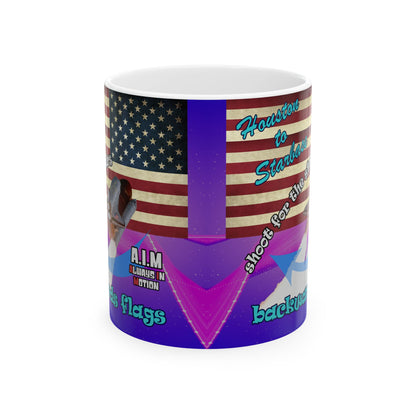 shoot for the stars - White Mug (purple-pink wave)