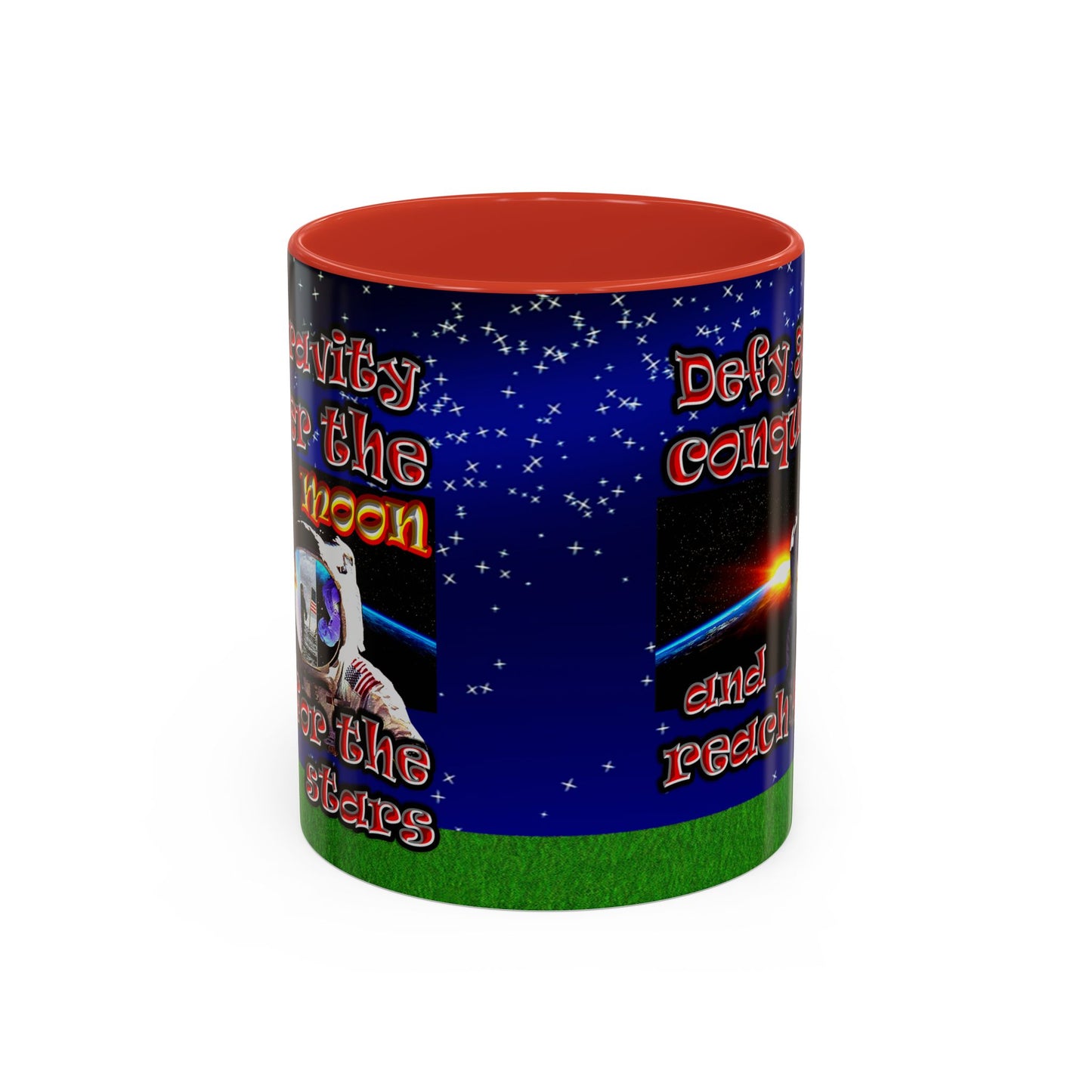defy conquer reach - Accent Mug ('snoops' background)