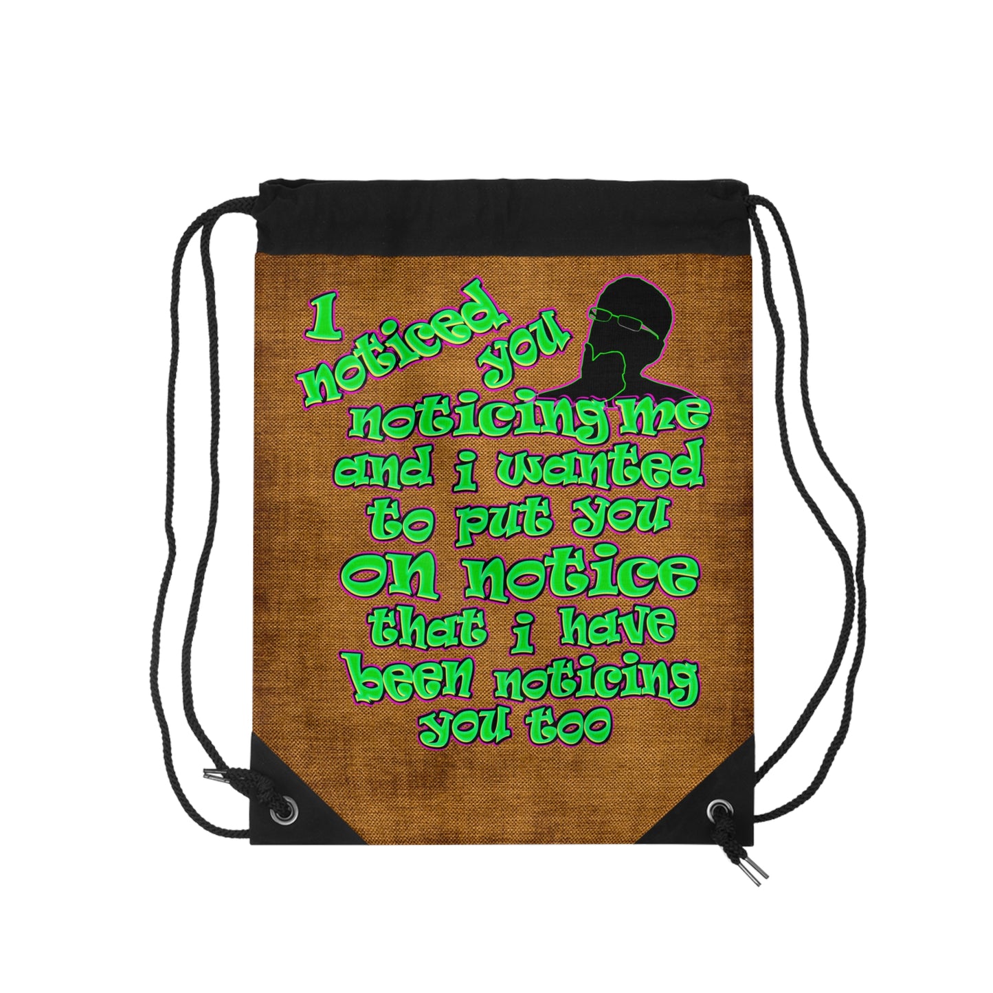noticed you noticing - Drawstring Bag (dichromatic brown papyrus)