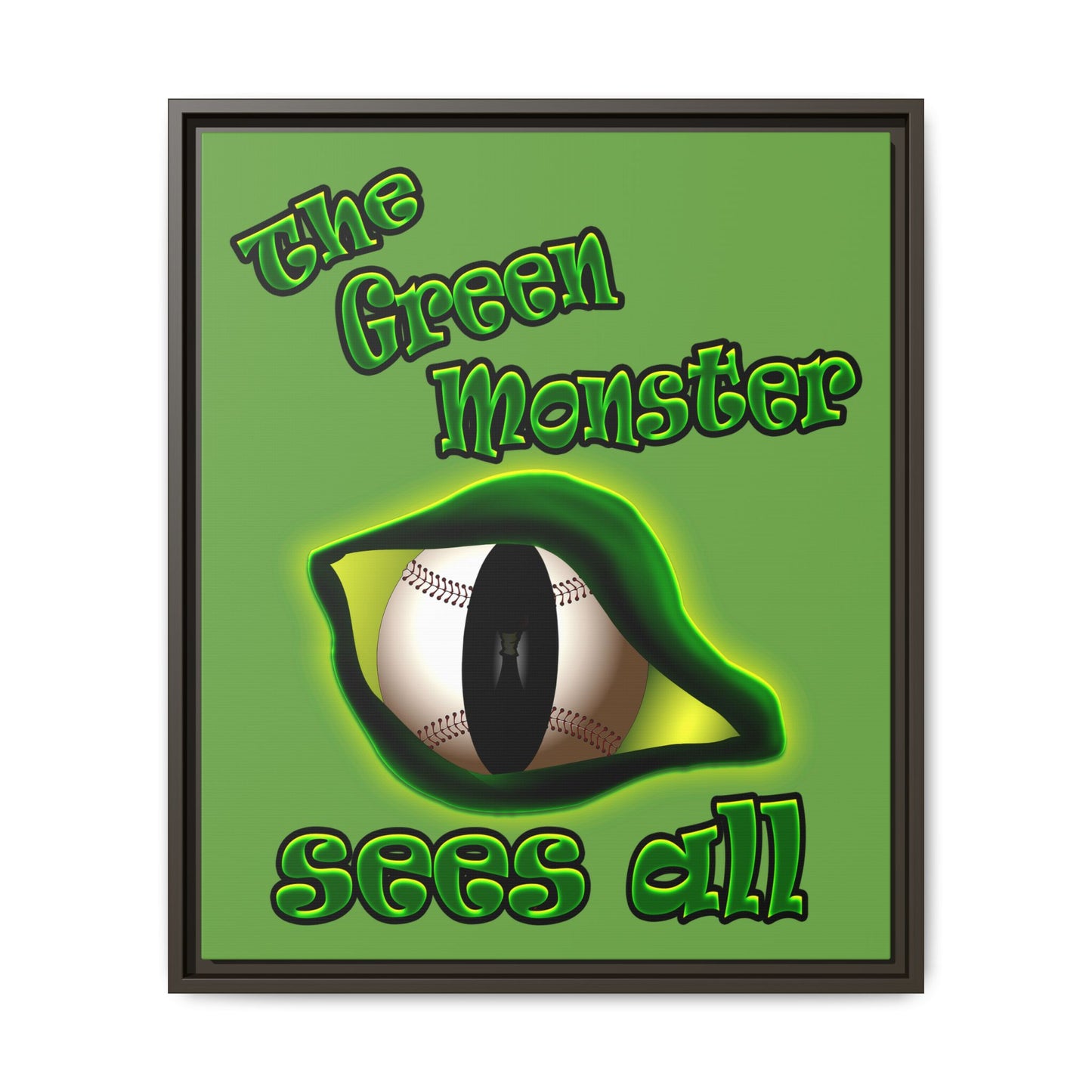 green monster - framed canvas art (green)