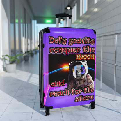 defy conquer reach - suitcase (purple-pink wave)