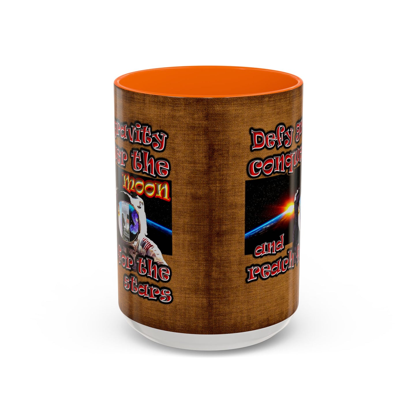 defy conquer reach - Accent Mug (brown papyrus)
