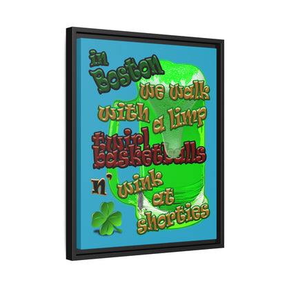 celtics logo - framed canvas art (turquoise)