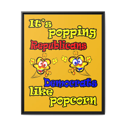popping like popcorn - framed canvas art (yellow)