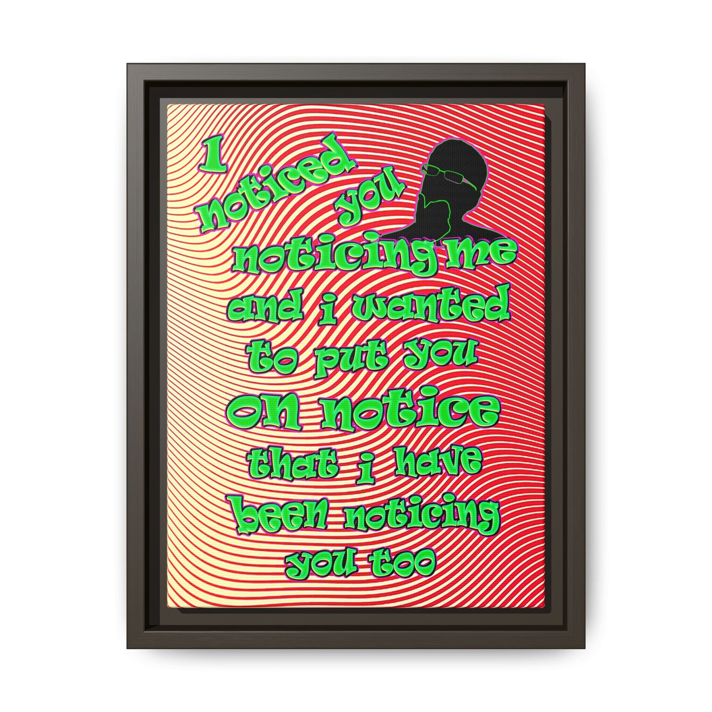 noticed you noticing - framed canvas art (yellow-orange wave)