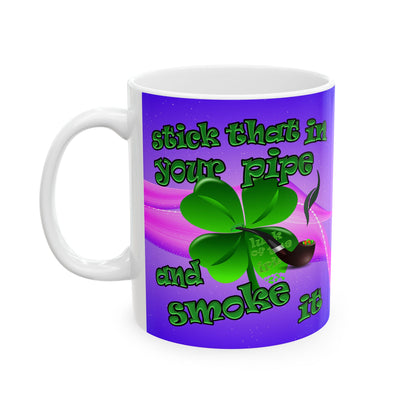 celtics logo - White Mug (purple-pink wave)