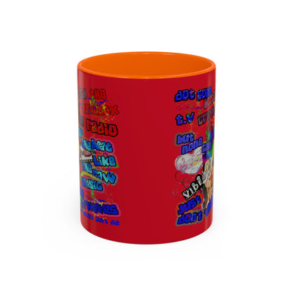 drop the beat - Accent Mug (dark red)