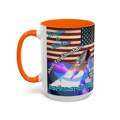 shoot for the stars - Accent Mug (grey-pink wave)