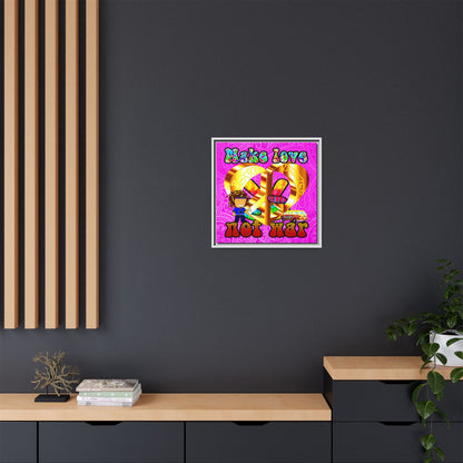 love peace - framed canvas art (pink swirl)