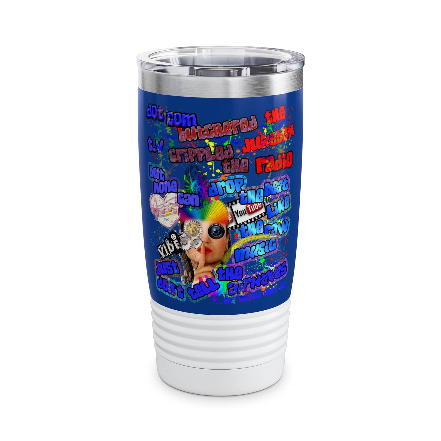 drop the beat - Ringneck Tumbler, 20oz (dark blue)