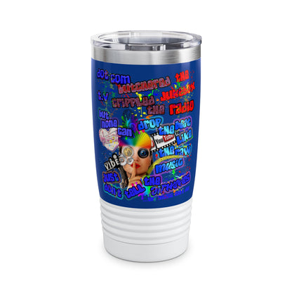 drop the beat - Ringneck Tumbler, 20oz (dark blue)