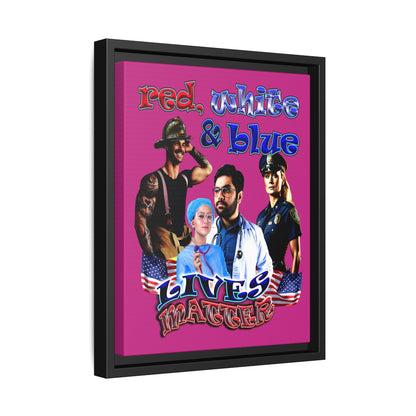 rw&b lives matter - framed canvas art (pink)
