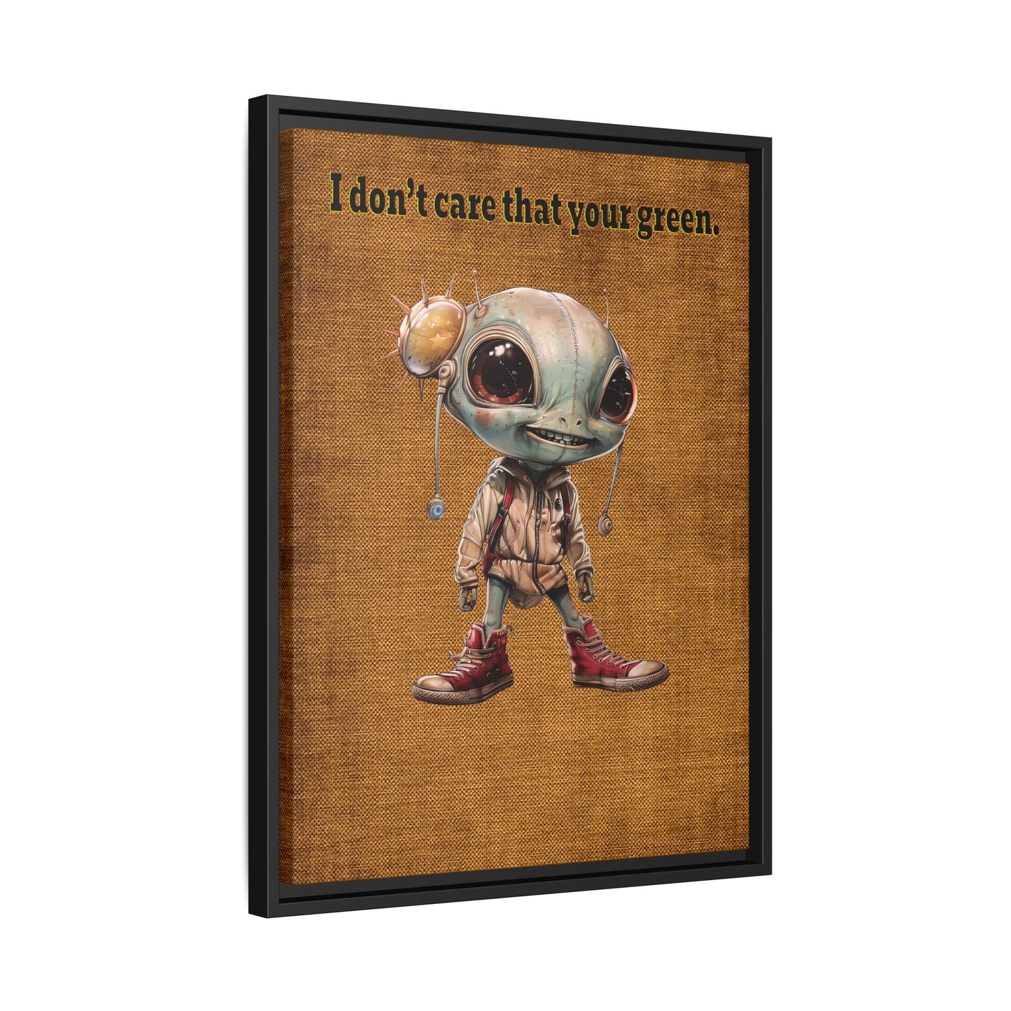 I don't care that your green - framed canvas art (brown papyrus)