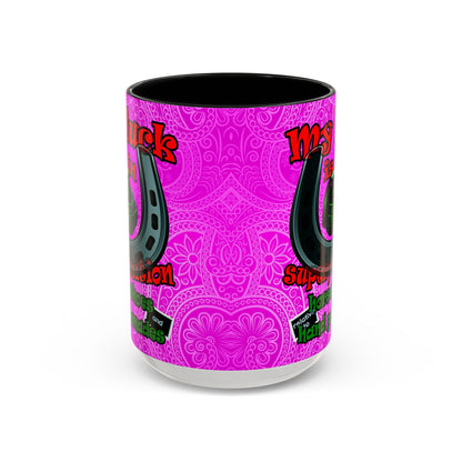 my luck - Accent Mug (pink swirl)