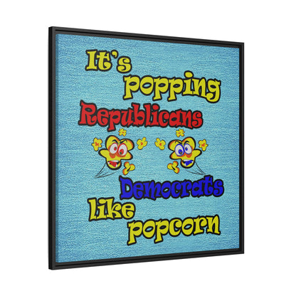 popping like popcorn - framed canvas art (faded dark blue)