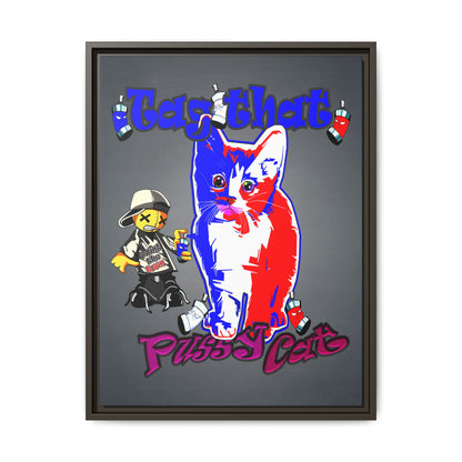 tag that - framed canvas art (grey-light grey)