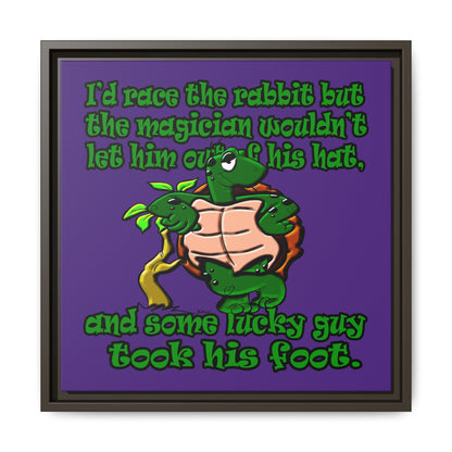 turtle race - framed canvas art (purple)