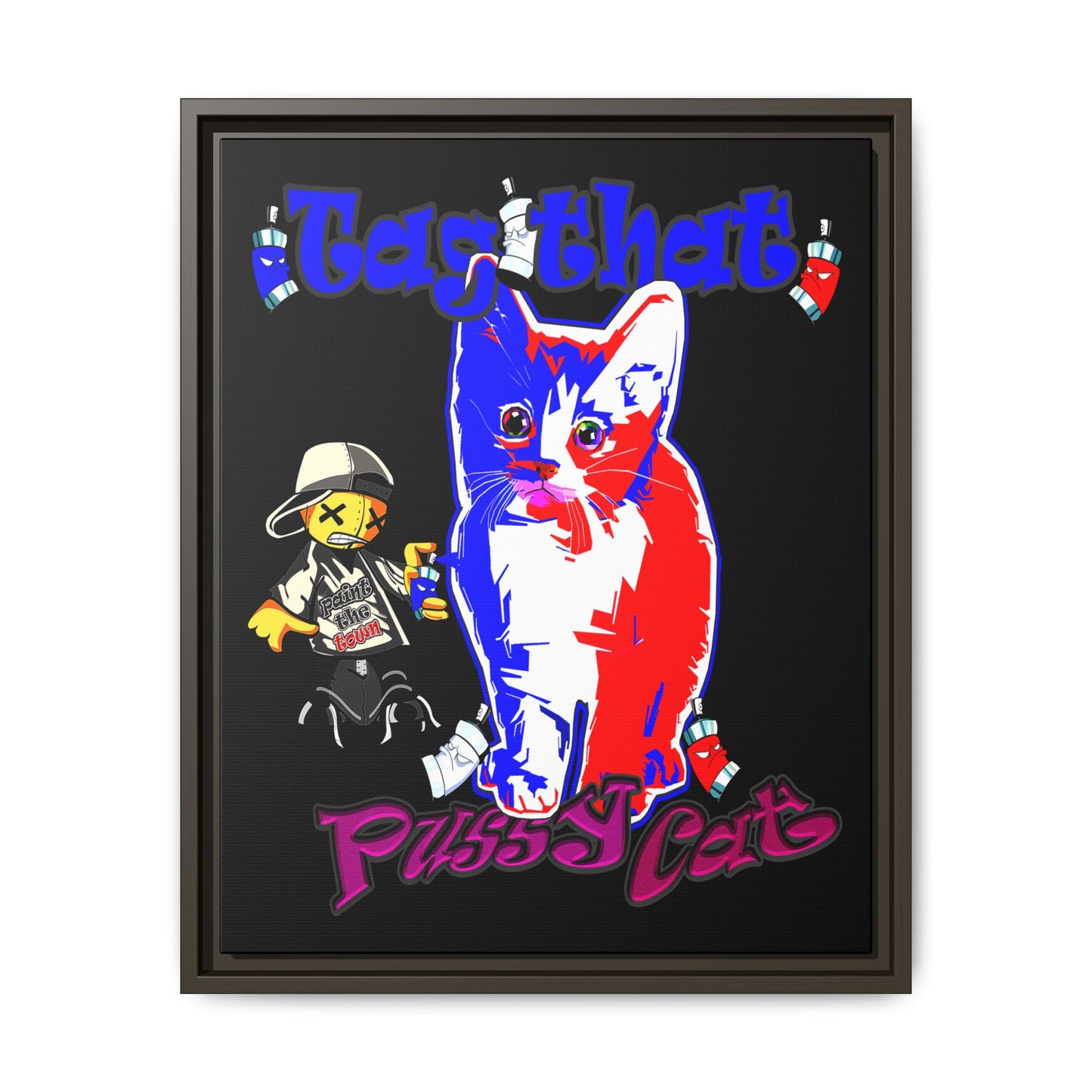 tag that - framed canvas art (black)