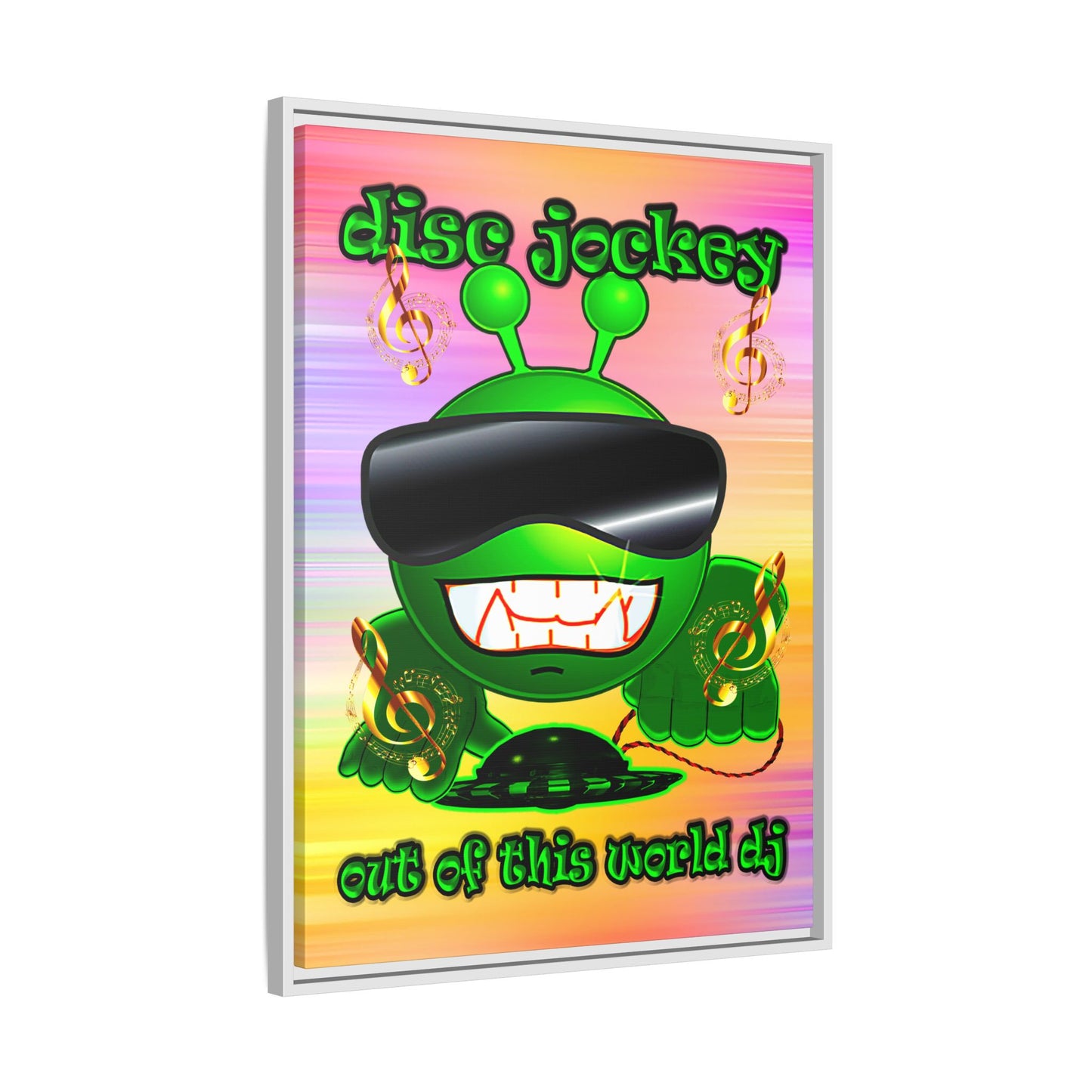 disc jockey - framed canvas art (color blur)