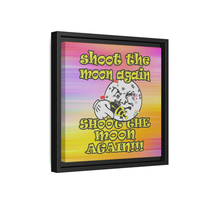 shoot the moon again - framed canvas art (color blur)