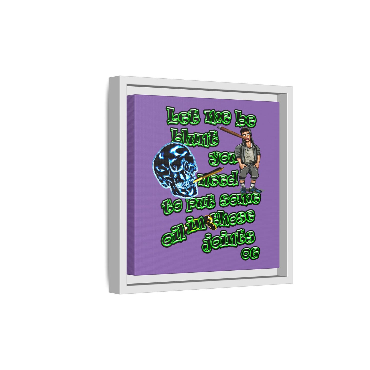 og - framed canvas art (light purple)