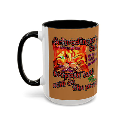 schrodinger's cat - Accent Mug (light brown)