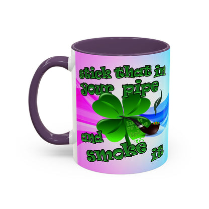 celtics logo - Accent Mug (light blue-pink wave)