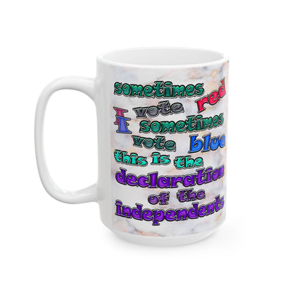 declaration of the independents - White Mug (white marble)