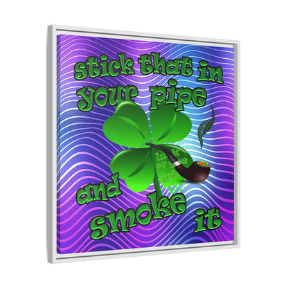 stick that in your pipe and smoke it - framed canvas art (purple wave)