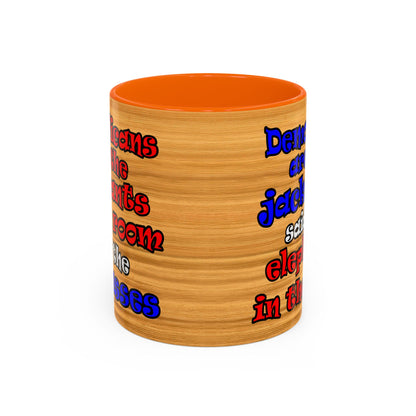 donkeys and elephants - Accent Mug (butterscotch wood finish)