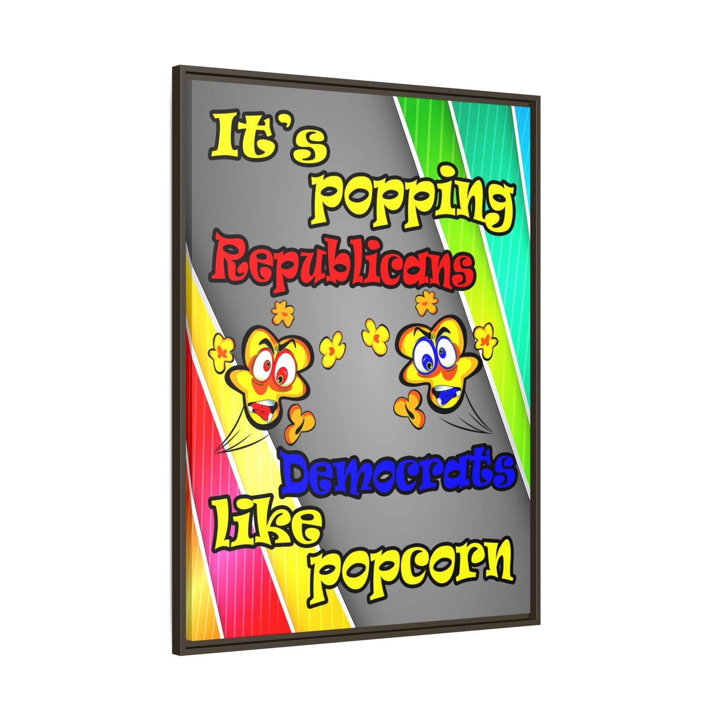 popping like popcorn - framed canvas art (rainbow split)