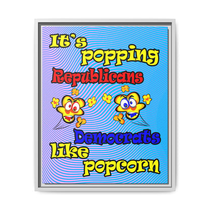 popping like popcorn - framed canvas art (light blue-purple wave)