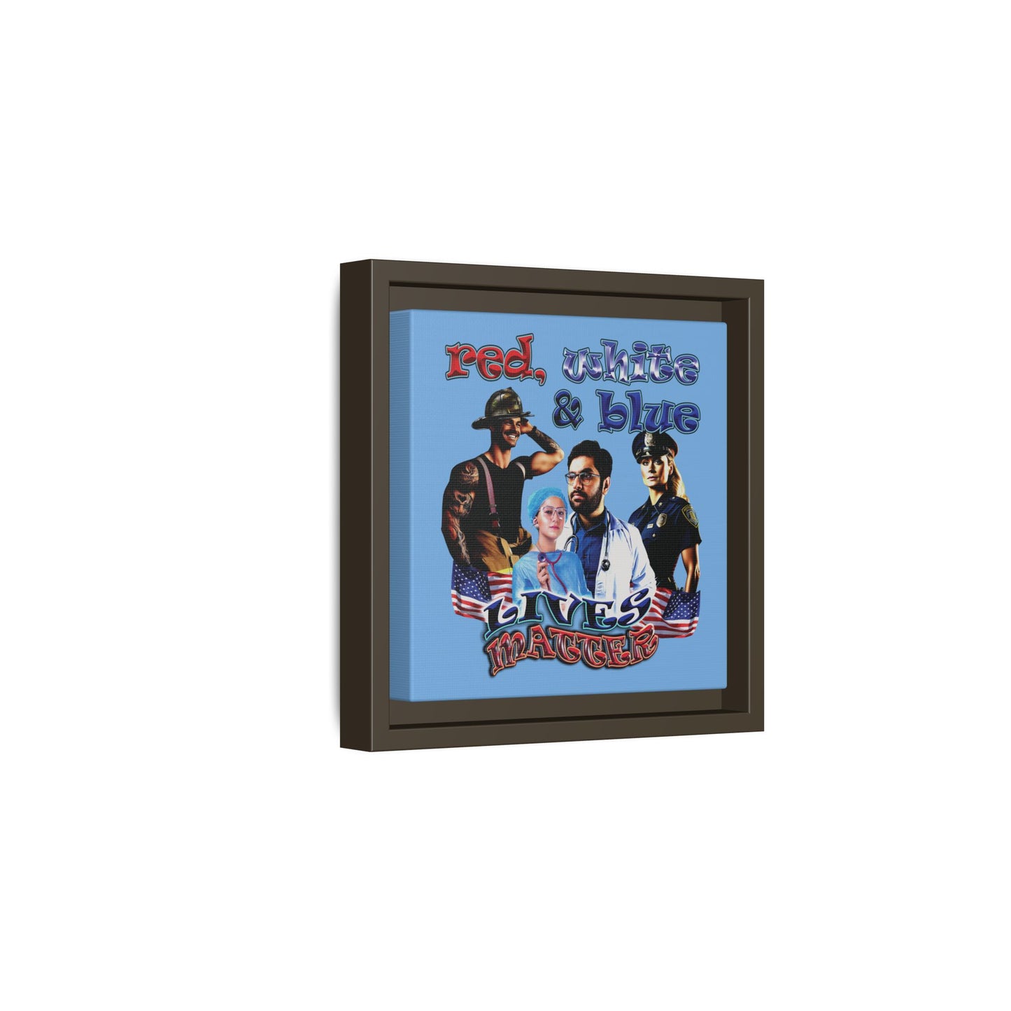 rw&b lives matter - framed canvas art (light blue)