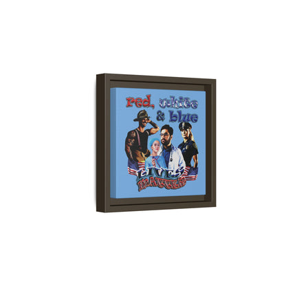 rw&b lives matter - framed canvas art (light blue)