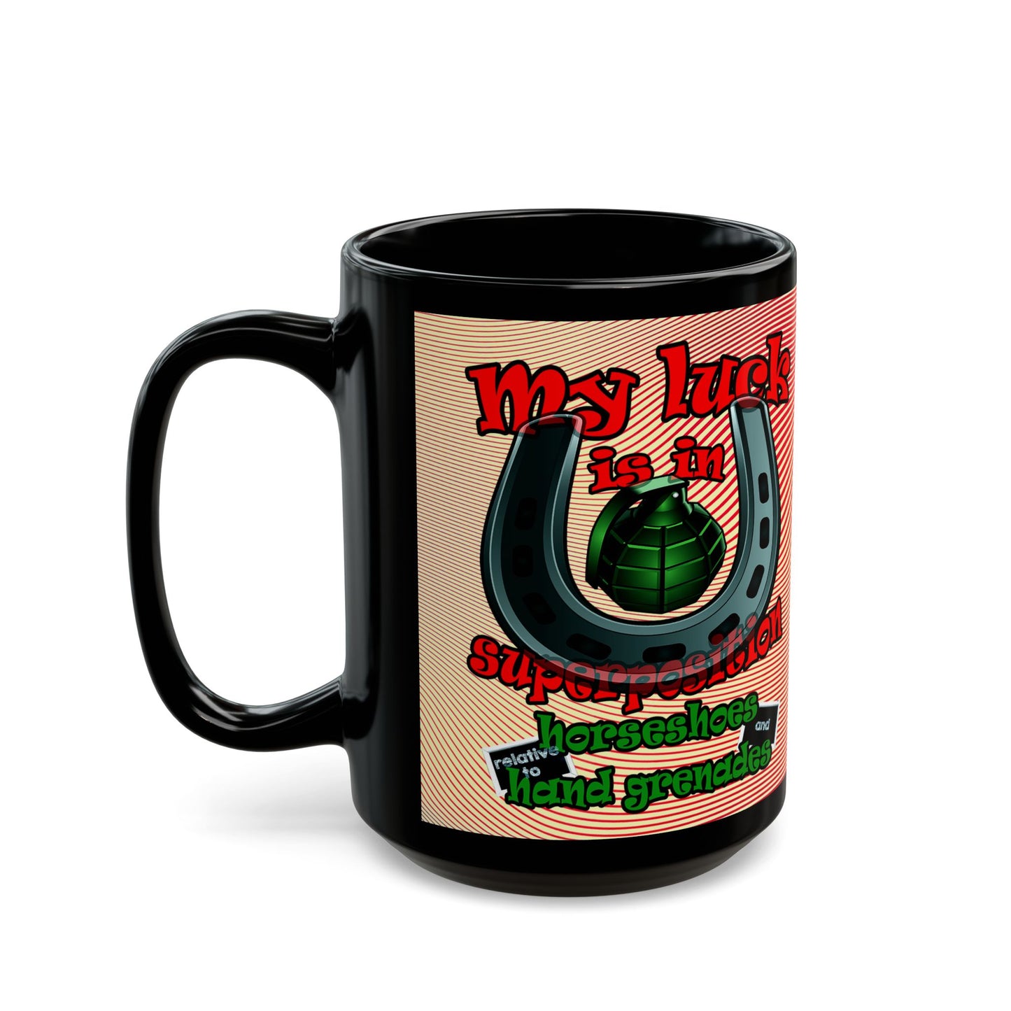 my luck - Black Mug (yellow-orange wave)