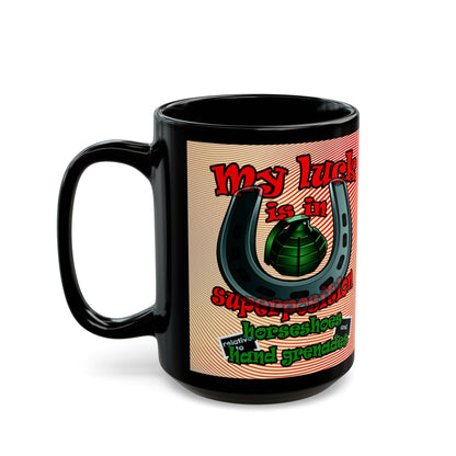 my luck - Black Mug (yellow-orange wave)