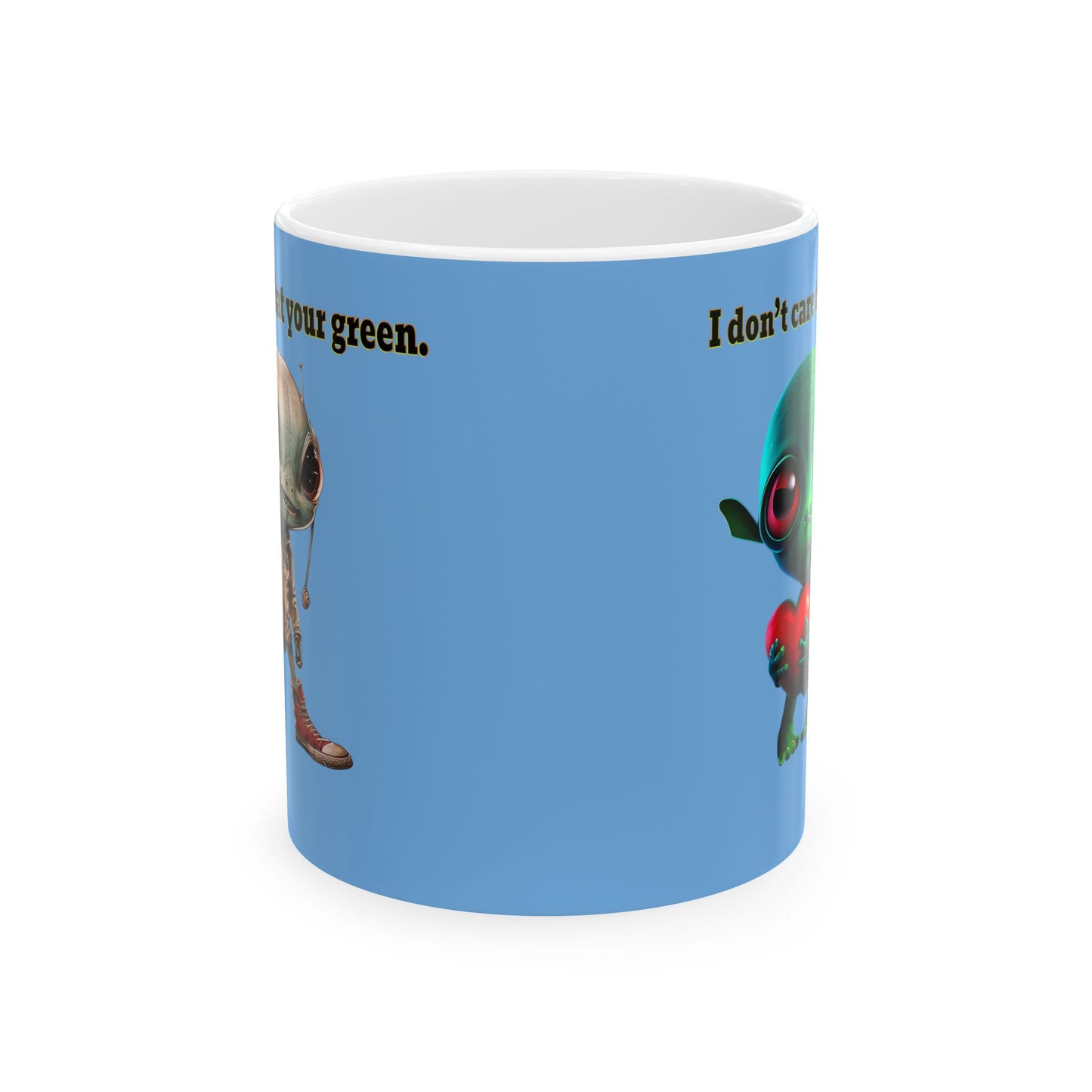 I don't care that your grey - White Mug (light blue)