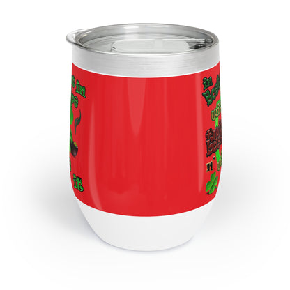 celtics logo - Chill Wine Tumbler (red)
