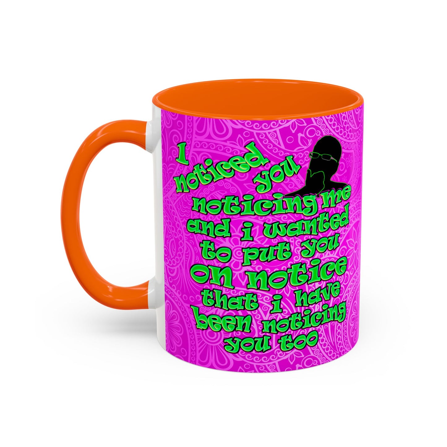 noticed you noticing - Accent Mug (pink swirl)