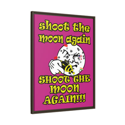 shoot the moon again - framed canvas art (pink)